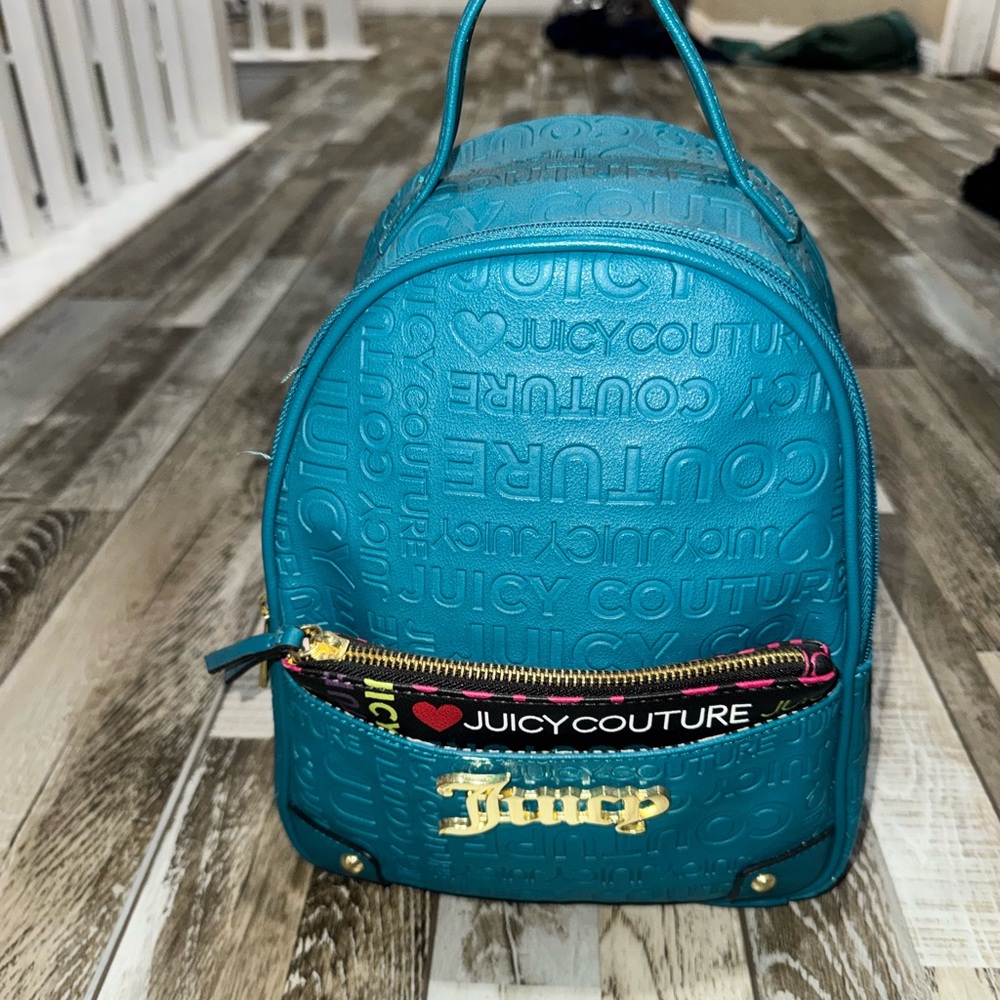 Juicy Couture Embossed Teal Backpack
